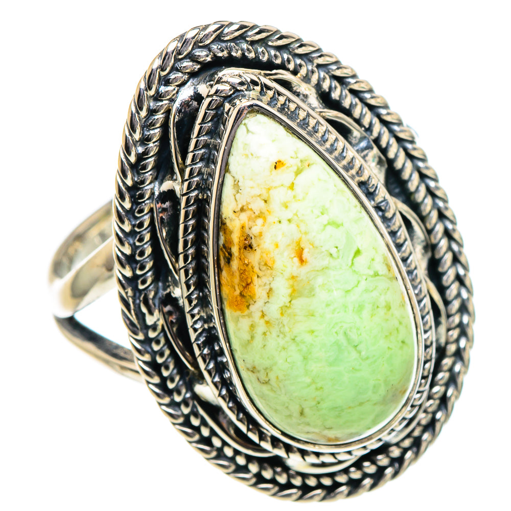 Lemon Chrysoprase Rings handcrafted by Anasilvercos - RING94891 - Photo 2