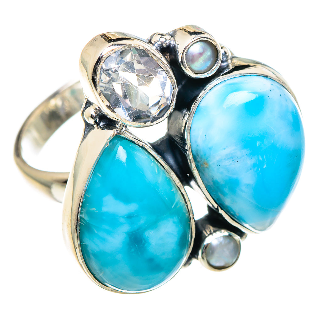 Larimar Rings handcrafted by Anasilvercos - RING94893