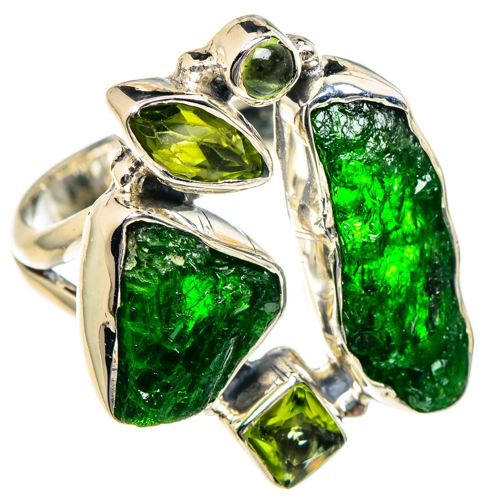 Chrome Diopside, Peridot Rings handcrafted by Anasilvercos - RING94897
