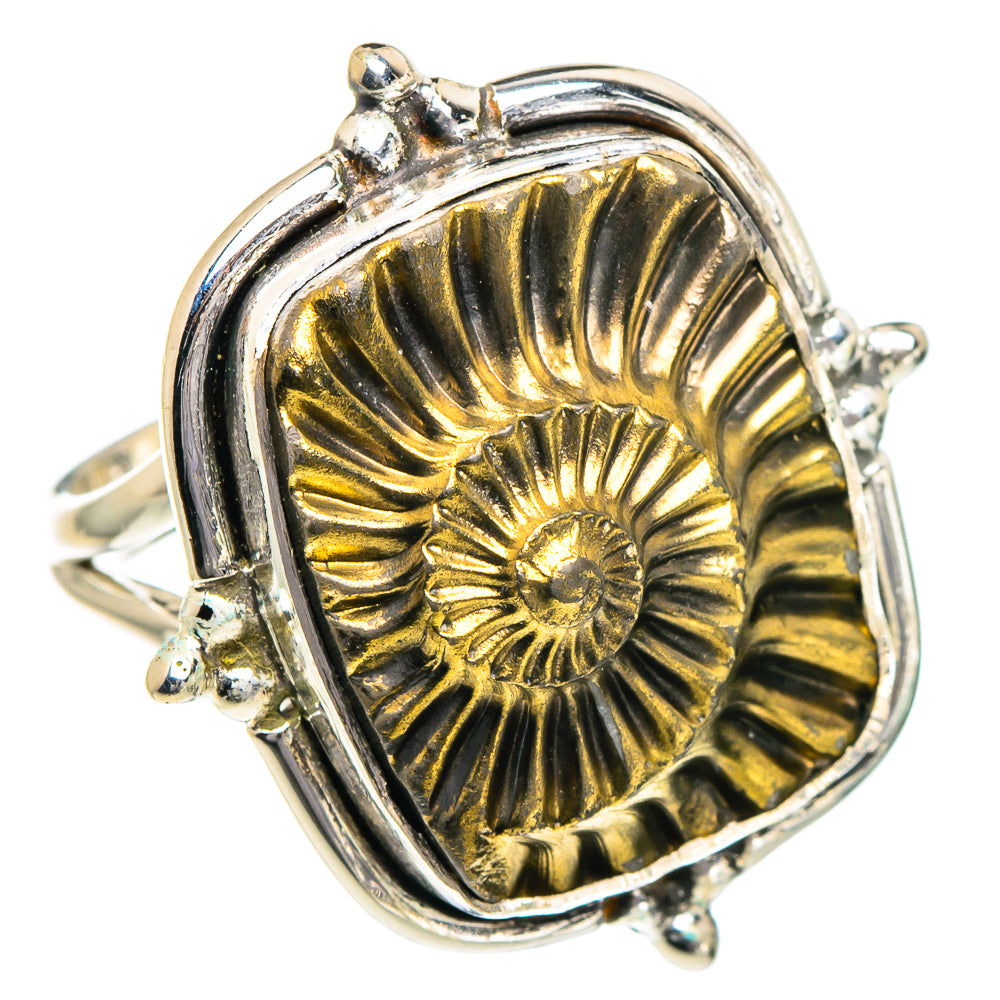 Pyrite Fossil Rings handcrafted by Anasilvercos - RING94908