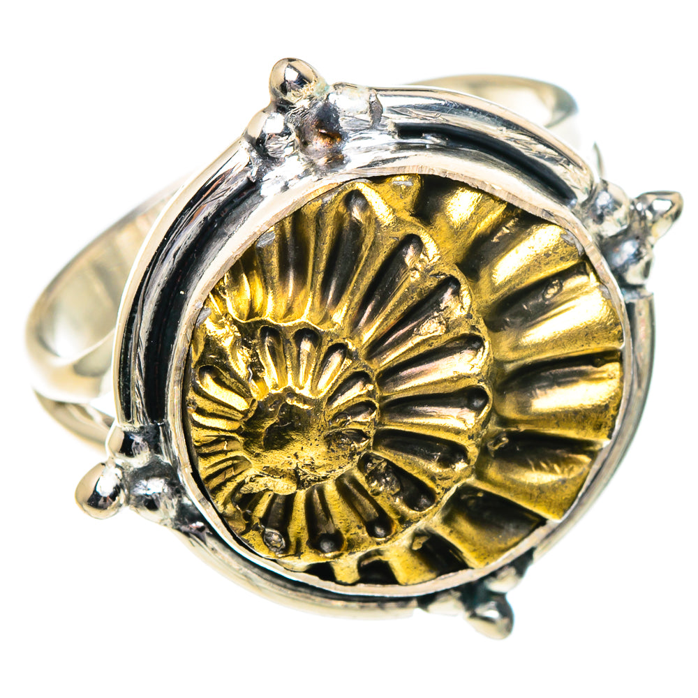 Pyrite Fossil Rings handcrafted by Anasilvercos - RING94909