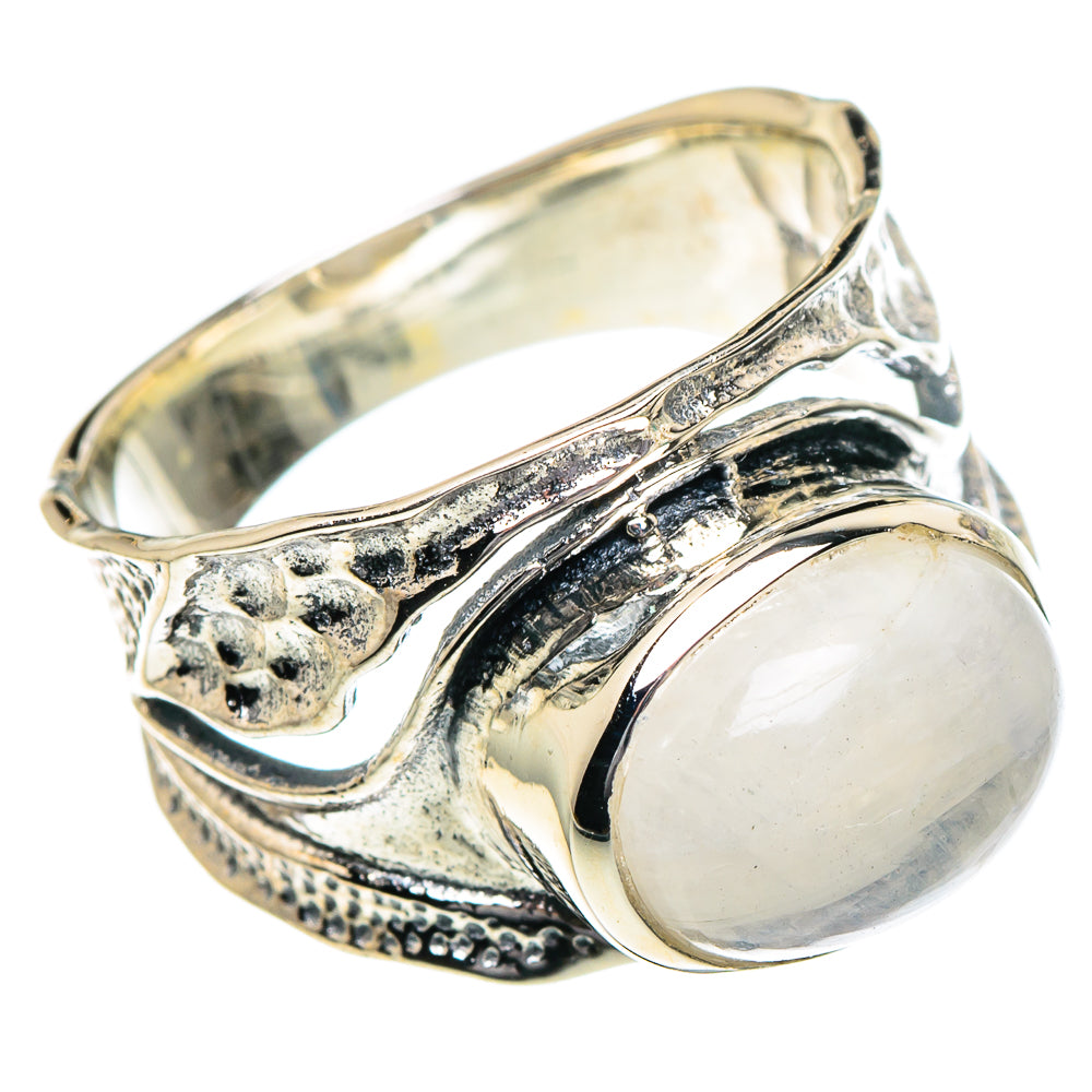 Rainbow Moonstone Rings handcrafted by Anasilvercos - RING94912