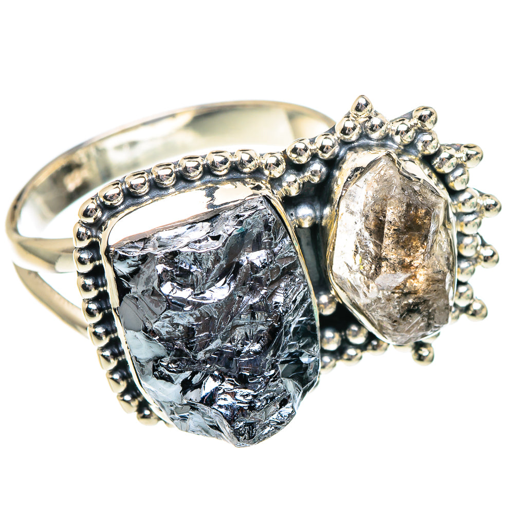 Galena, Herkimer Diamond Rings handcrafted by Anasilvercos - RING94915