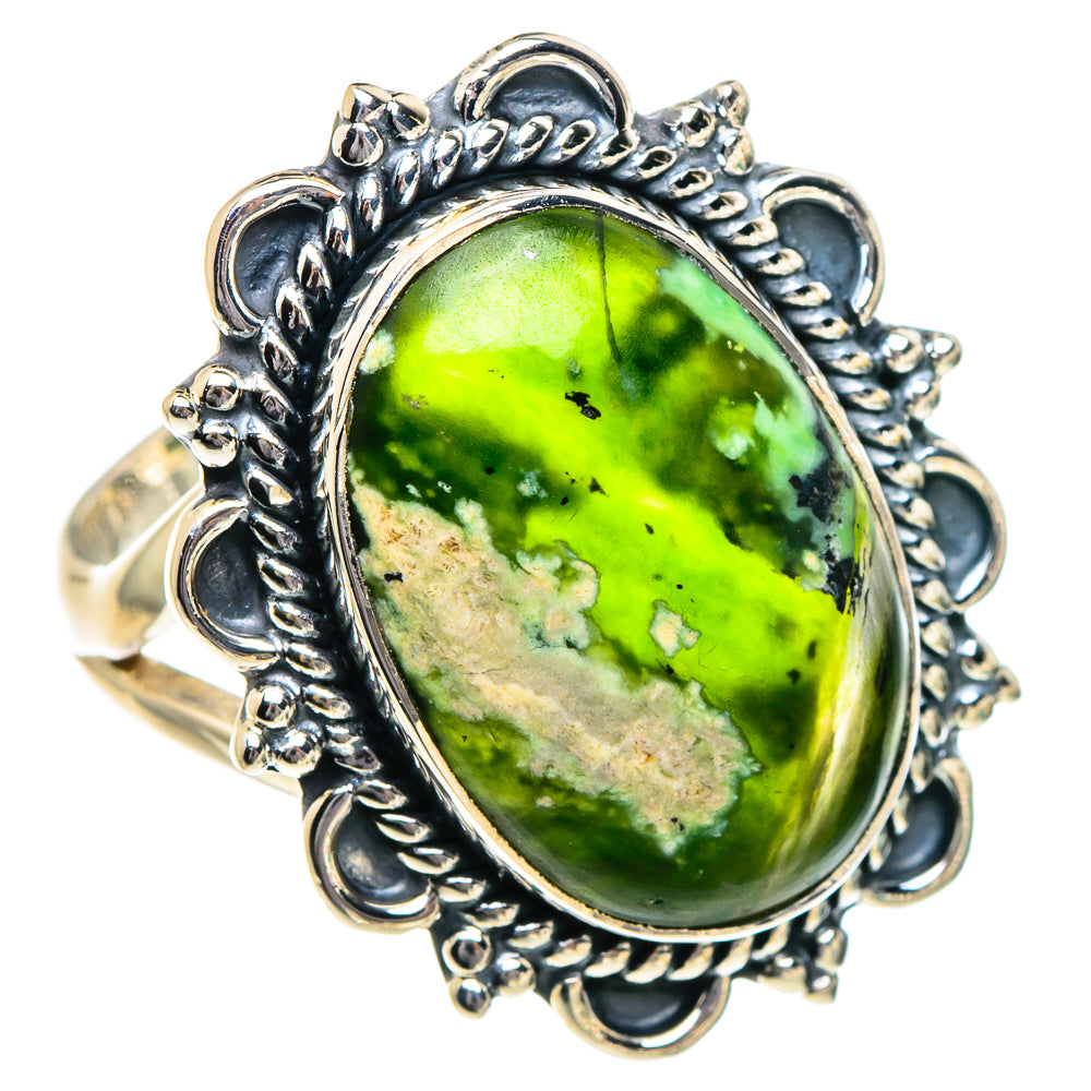 Australian Green Opal Rings handcrafted by Anasilvercos - RING94923