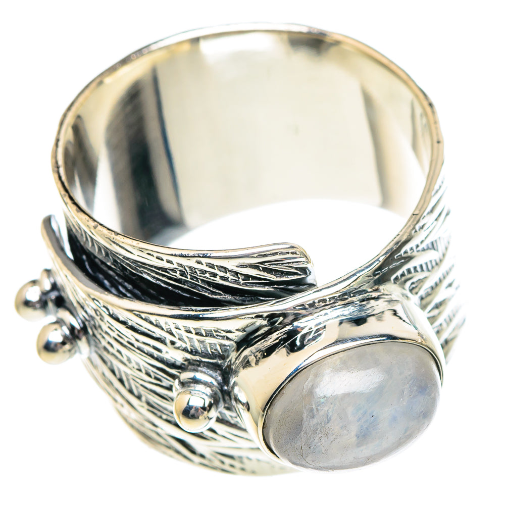 Rainbow Moonstone Rings handcrafted by Anasilvercos - RING94936