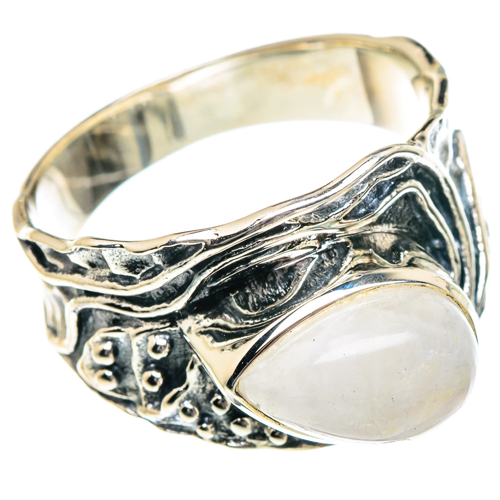 Rainbow Moonstone Rings handcrafted by Anasilvercos - RING94937