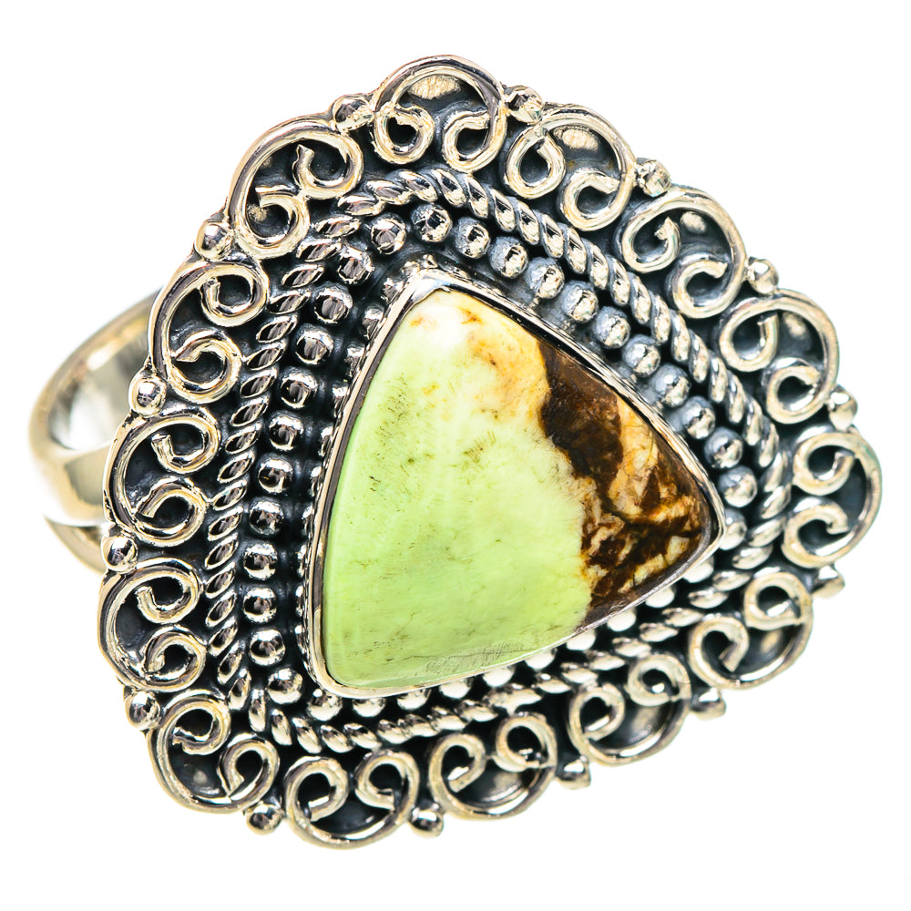 Lemon Chrysoprase Rings handcrafted by Anasilvercos - RING94942 - Photo 2
