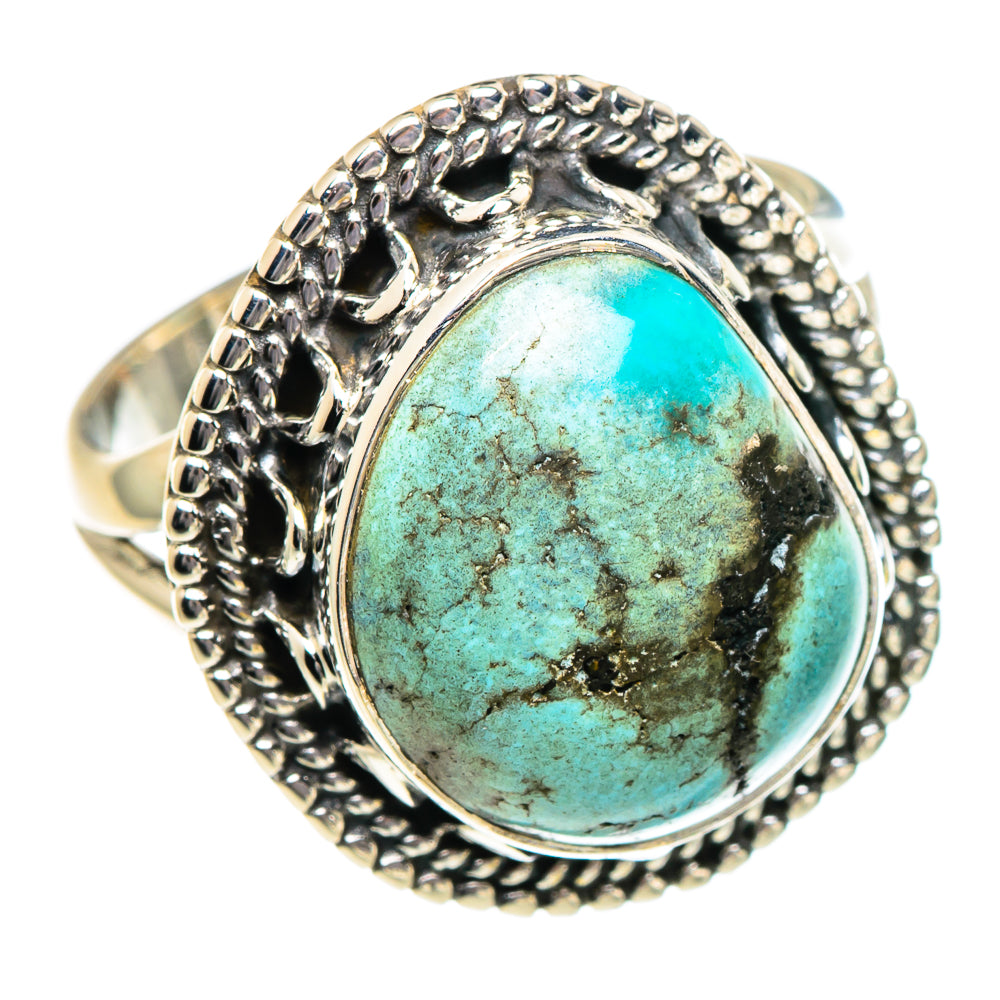 Tibetan Turquoise Rings handcrafted by Anasilvercos - RING94946