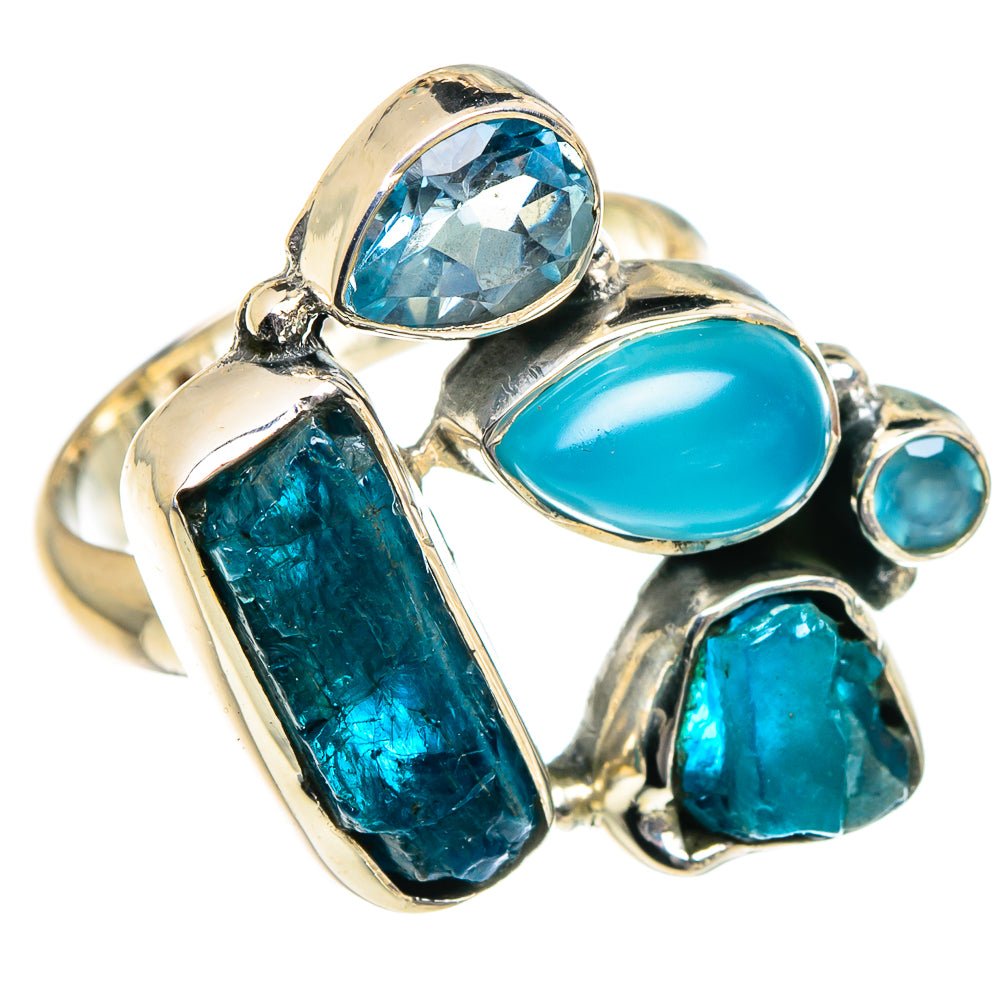 Apatite, Aqua Chalcedony, Blue Topaz Rings handcrafted by Anasilvercos - RING94947