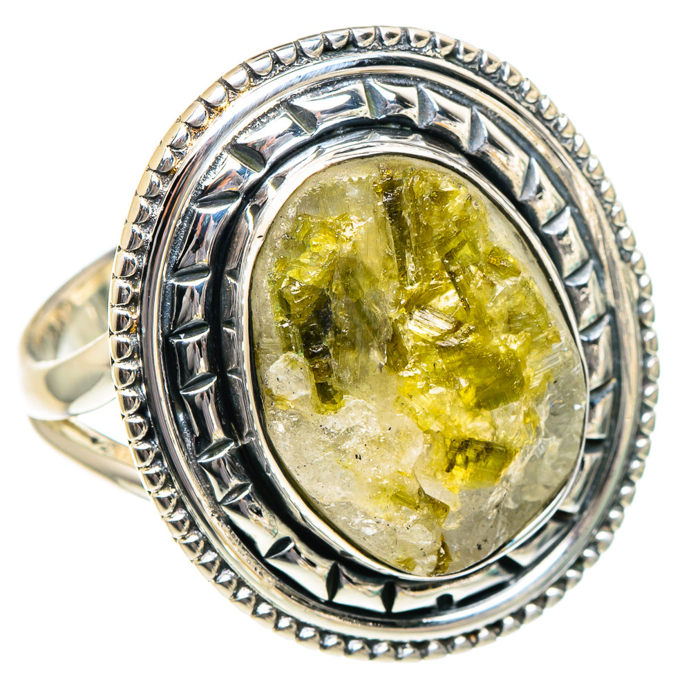 Green Tourmaline In Quartz Rings handcrafted by Anasilvercos - RING94967 - Photo 2