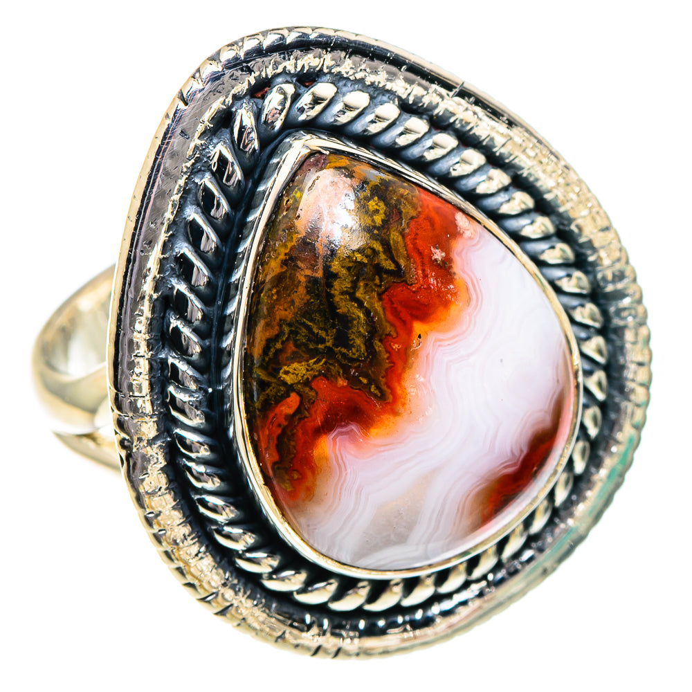 Crazy Lace Agate Rings handcrafted by Anasilvercos - RING94969