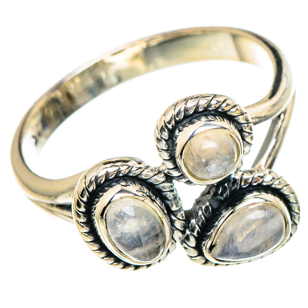 Rainbow Moonstone Rings handcrafted by Anasilvercos - RING94970