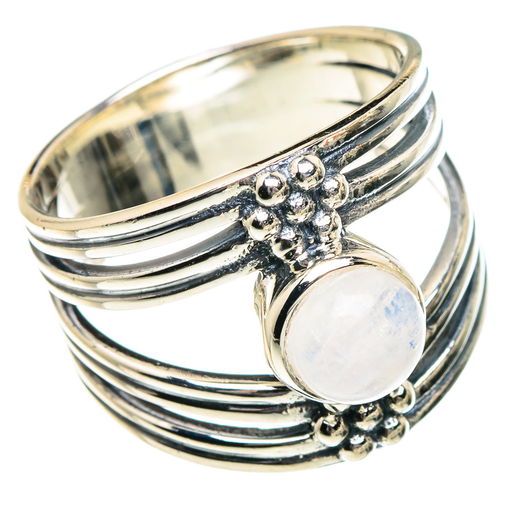 Rainbow Moonstone Rings handcrafted by Anasilvercos - RING94983