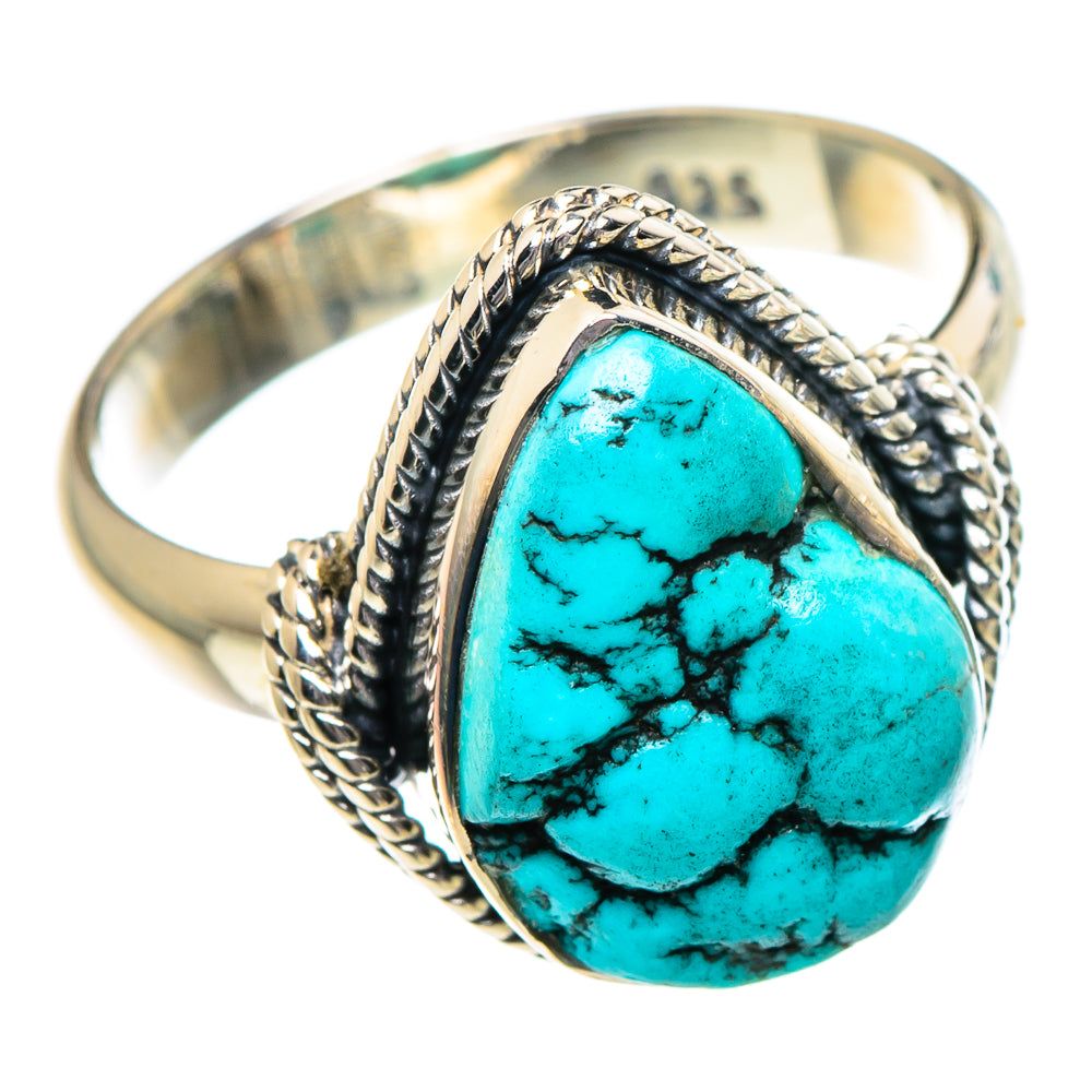Tibetan Turquoise Rings handcrafted by Anasilvercos - RING94987