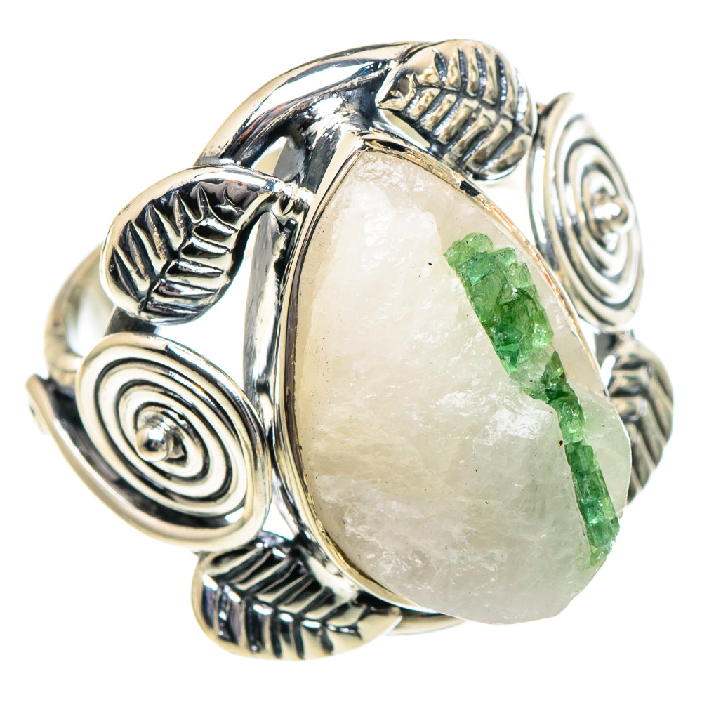 Green Tourmaline In Quartz Rings handcrafted by Anasilvercos - RING94994