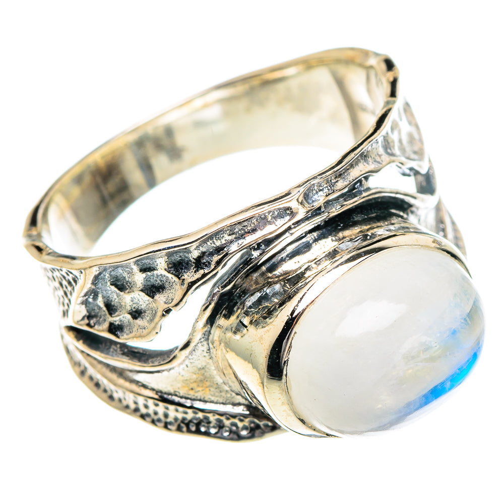 Rainbow Moonstone Rings handcrafted by Anasilvercos - RING94995