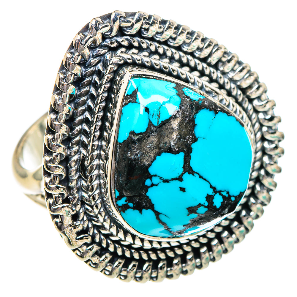 Tibetan Turquoise Rings handcrafted by Anasilvercos - RING95024