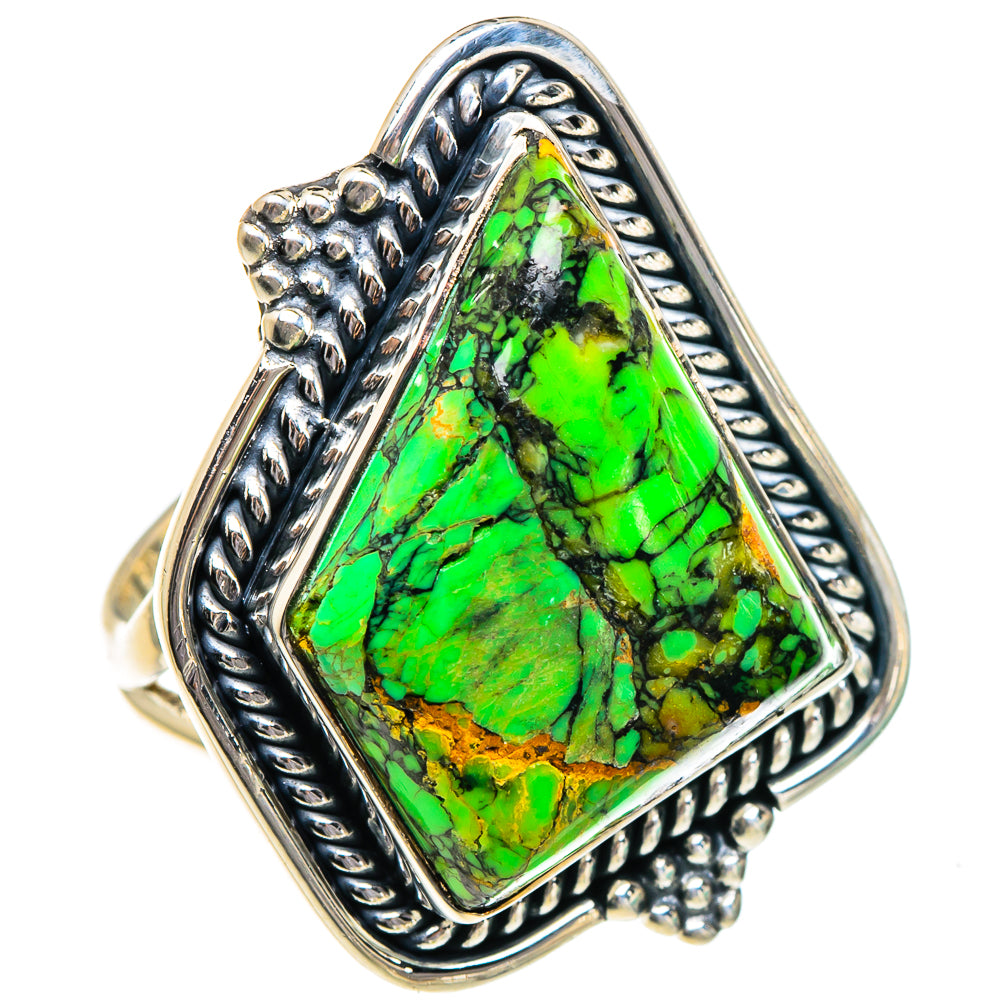 Gaspeite Rings handcrafted by Anasilvercos - RING95032