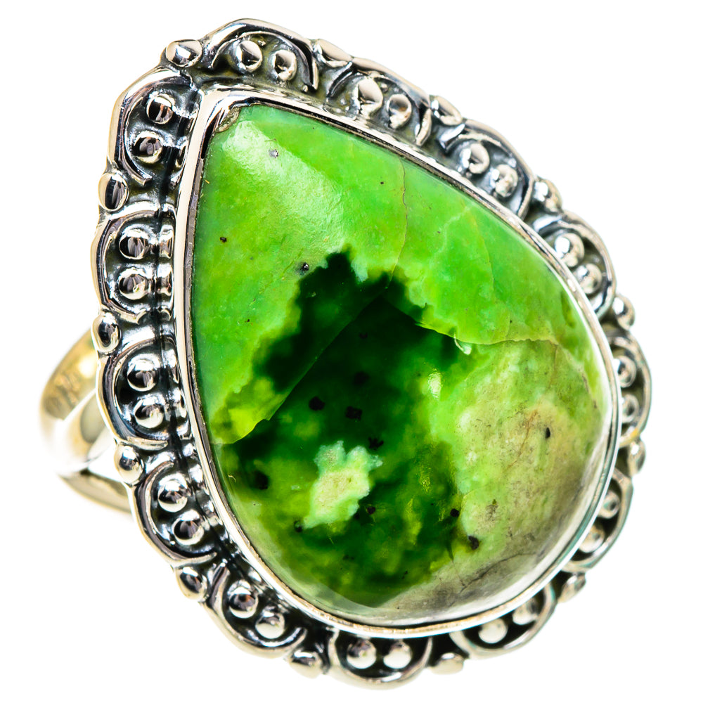 Australian Green Opal Rings handcrafted by Anasilvercos - RING95034