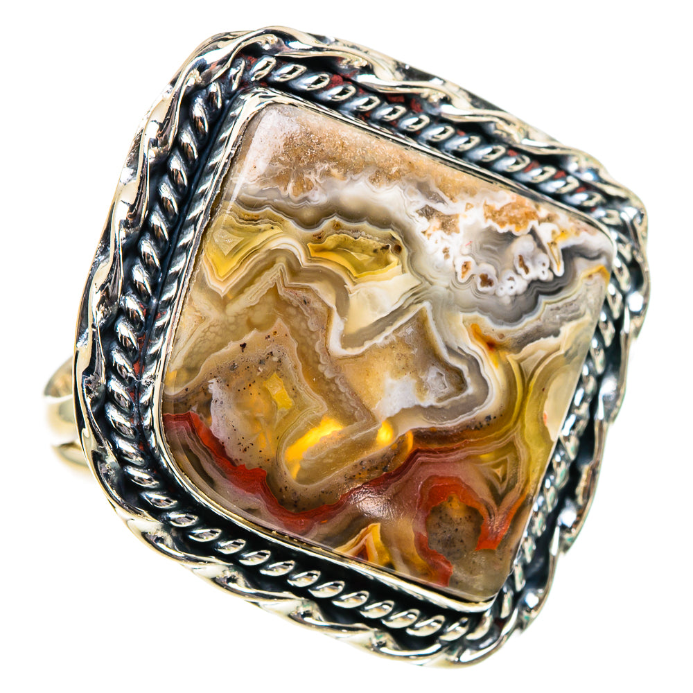 Crazy Lace Agate Rings handcrafted by Anasilvercos - RING95042