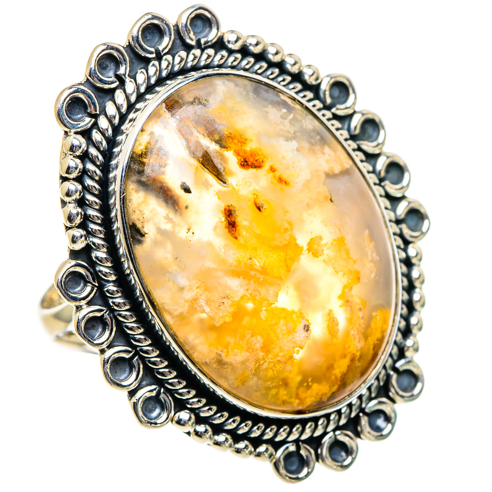Plume Agate Rings handcrafted by Anasilvercos - RING95049