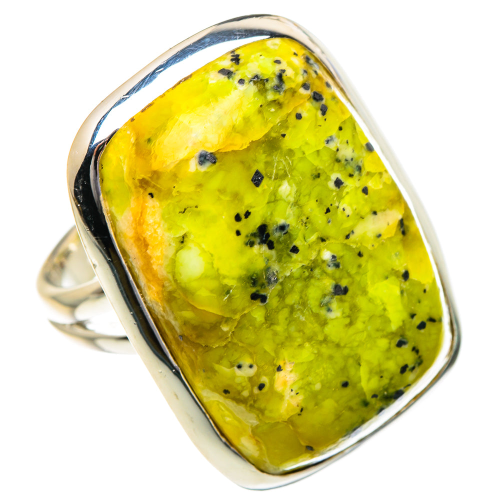 African Green Opal Rings handcrafted by Anasilvercos - RING95069