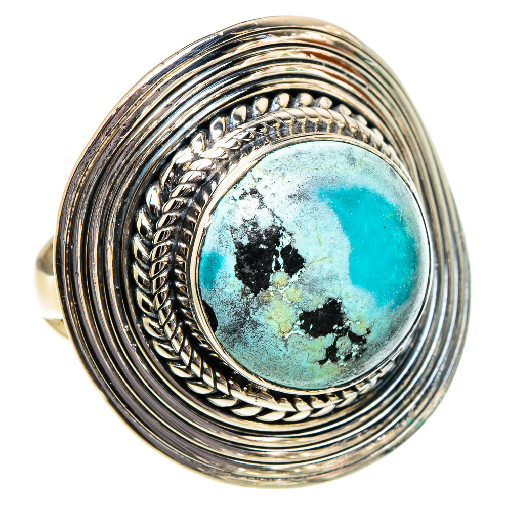 Tibetan Turquoise Rings handcrafted by Anasilvercos - RING95076 - Photo 2