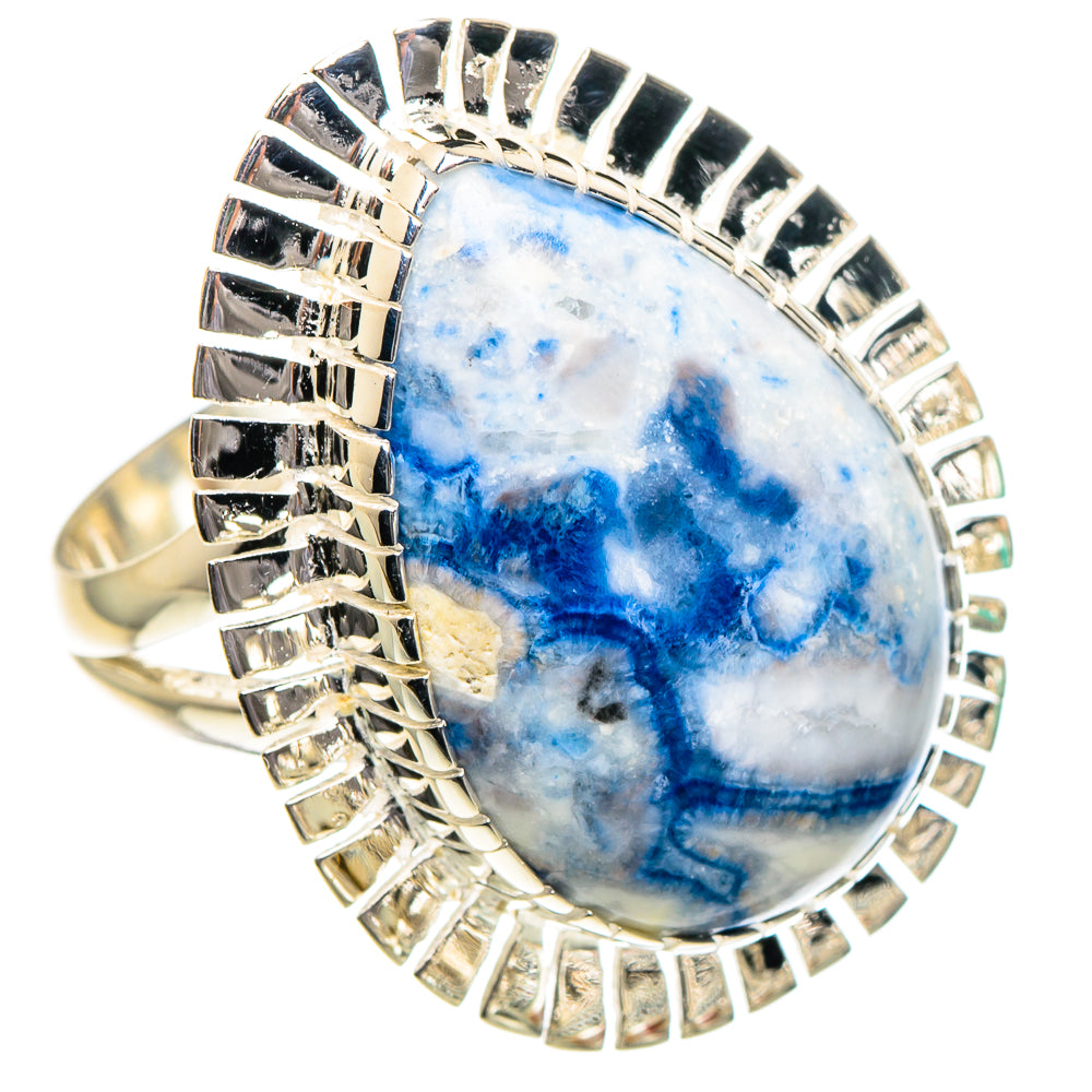Blue Scheelite Rings handcrafted by Anasilvercos - RING95078