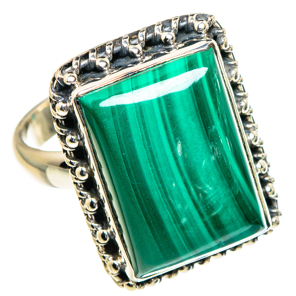Malachite Rings handcrafted by Anasilvercos - RING95083