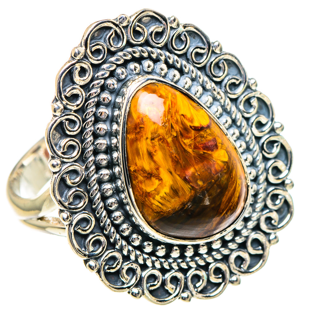 Golden Pietersite Rings handcrafted by Anasilvercos - RING95091