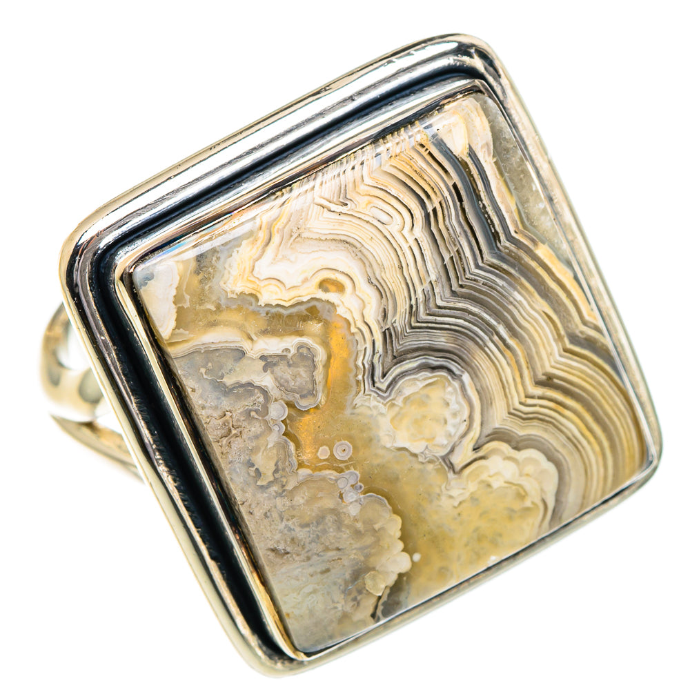 Laguna Lace Agate Rings handcrafted by Anasilvercos - RING95111