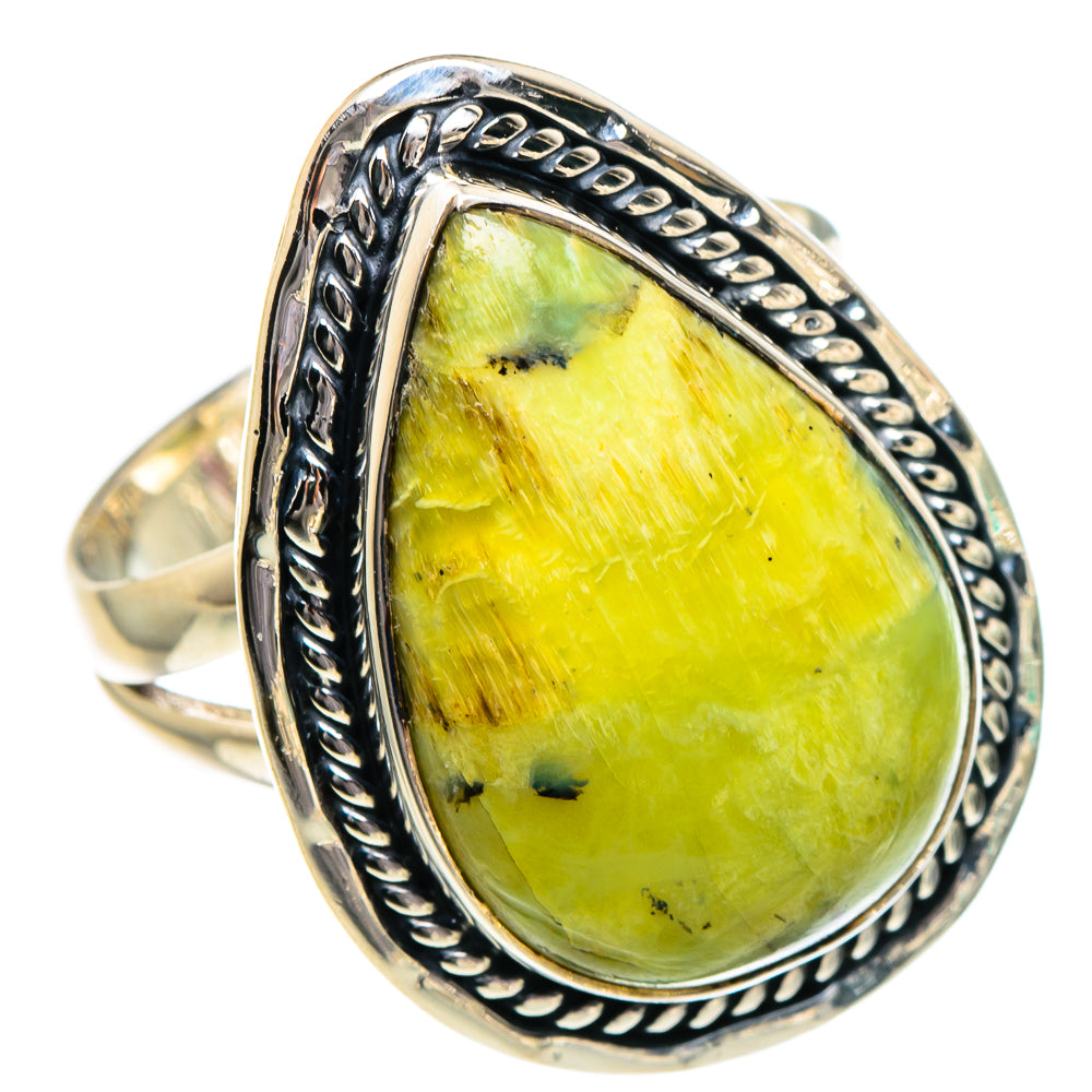 African Green Opal Rings handcrafted by Anasilvercos - RING95126