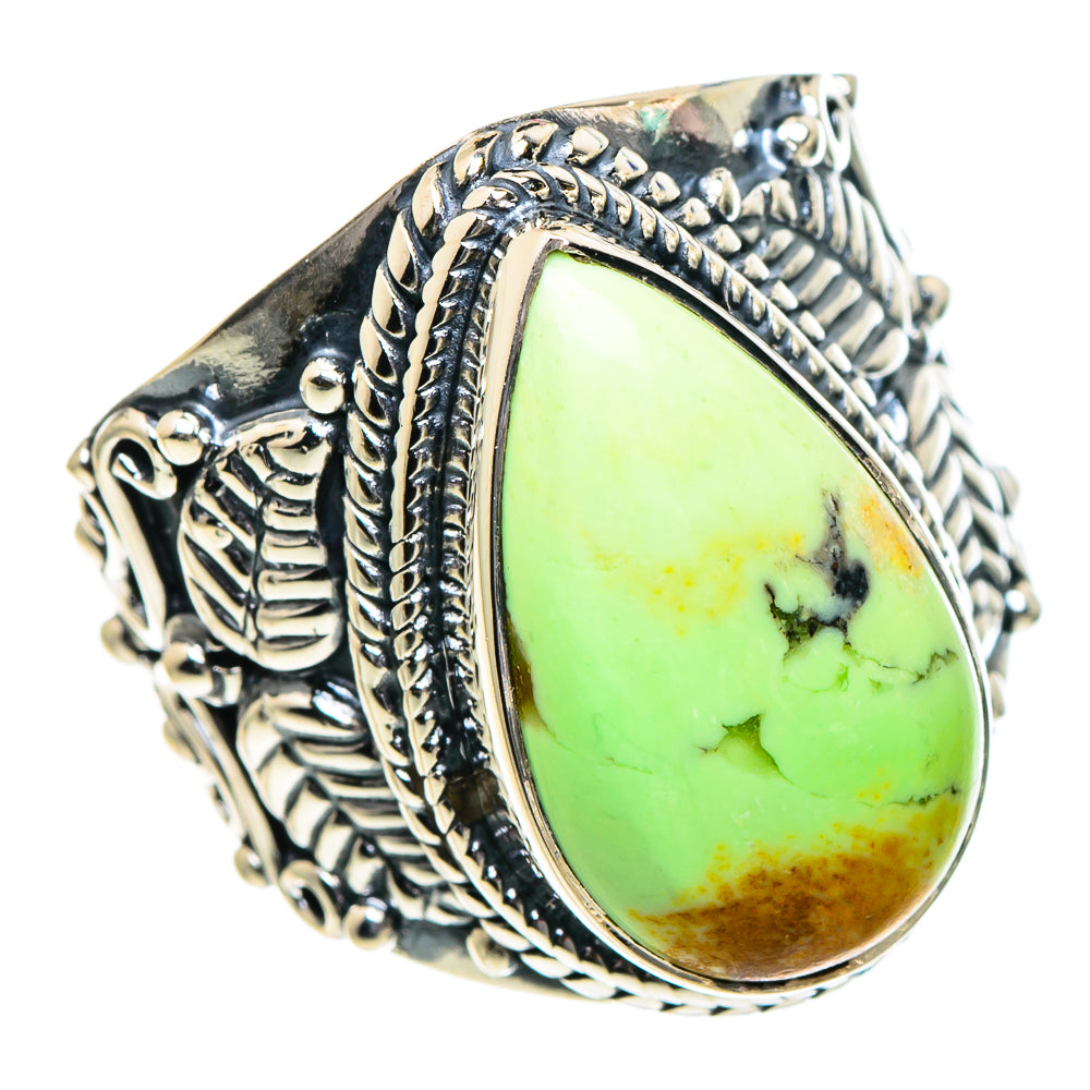 Lemon Chrysoprase Rings handcrafted by Anasilvercos - RING95160
