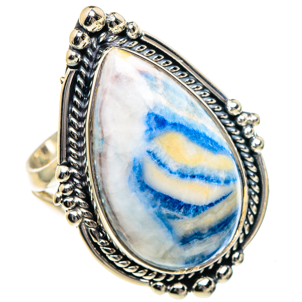 Blue Scheelite Rings handcrafted by Anasilvercos - RING95161