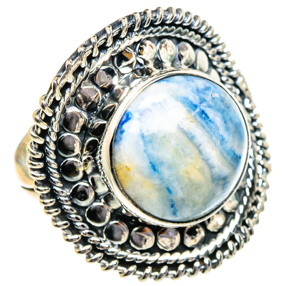 Blue Scheelite Rings handcrafted by Anasilvercos - RING95165