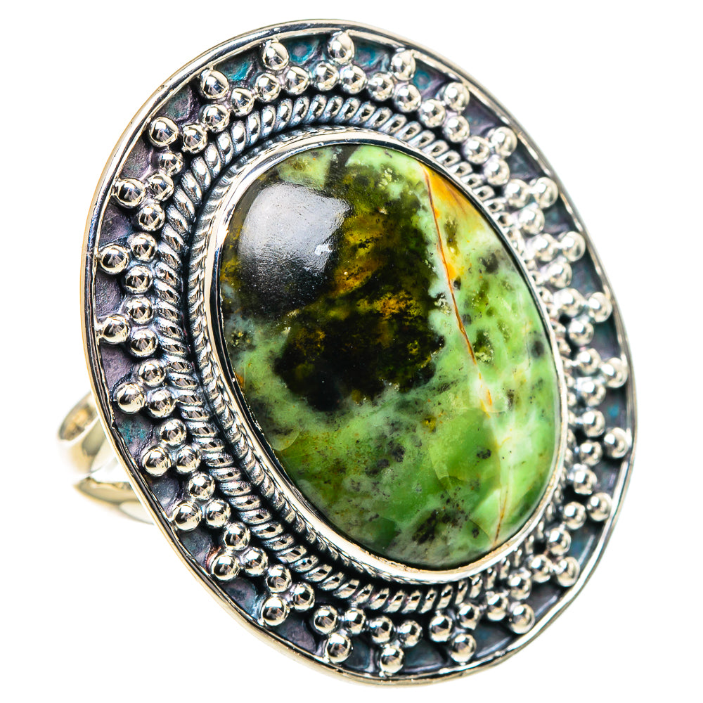 Australian Green Opal Rings handcrafted by Anasilvercos - RING95173 - Photo 2