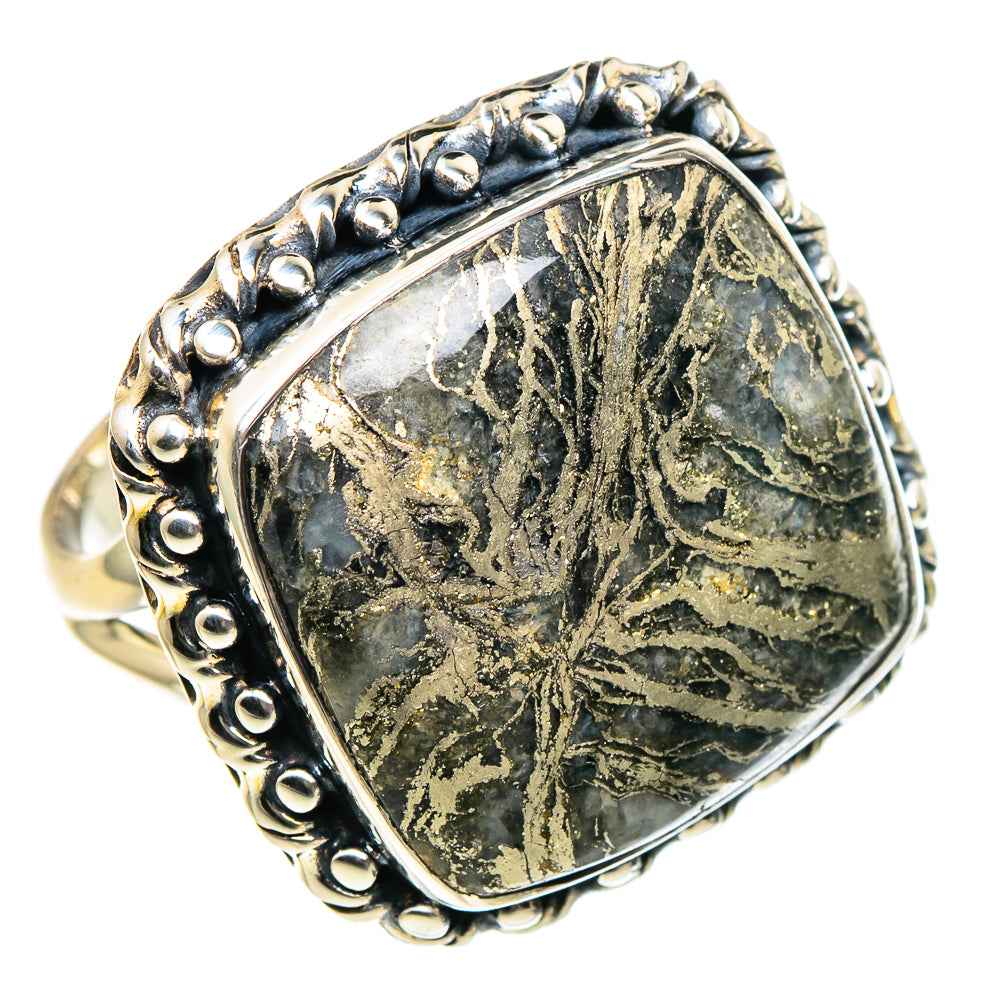 Pyrite Agate Rings handcrafted by Anasilvercos - RING95182