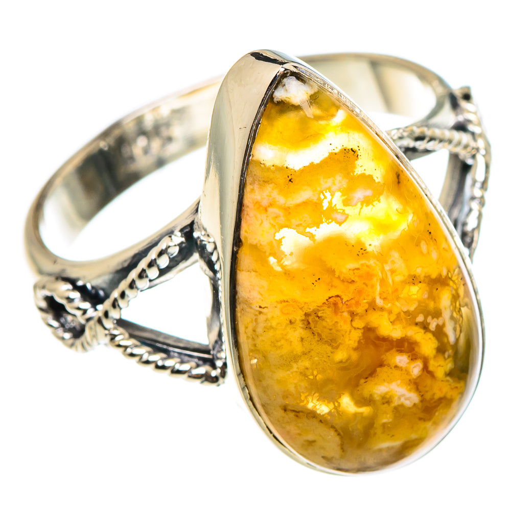 Plume Agate Rings handcrafted by Anasilvercos - RING95224
