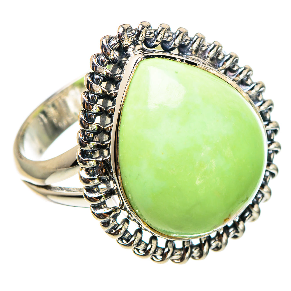 Lemon Chrysoprase Rings handcrafted by Anasilvercos - RING95236