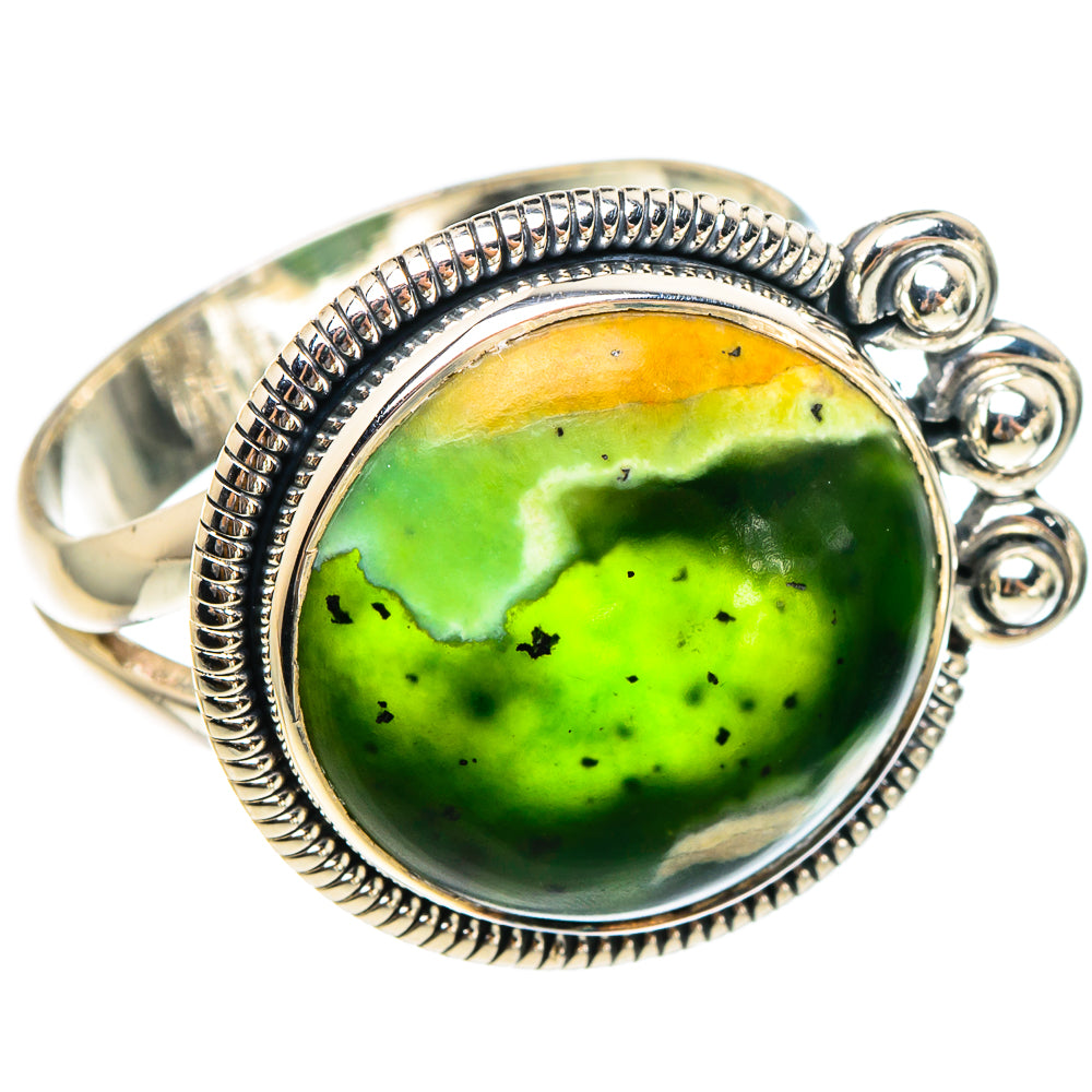 Australian Green Opal Rings handcrafted by Anasilvercos - RING95242