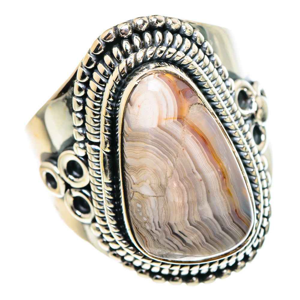 Laguna Lace Agate Rings handcrafted by Anasilvercos - RING95250