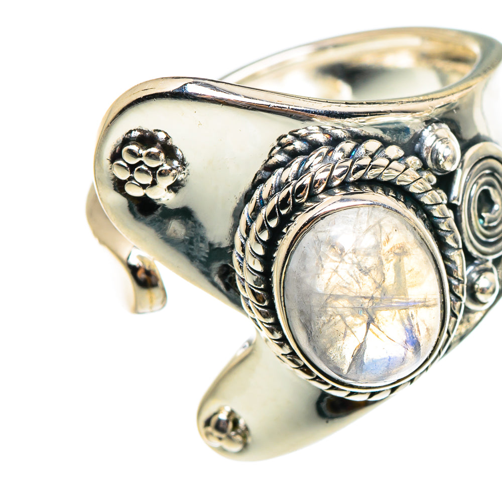 Rainbow Moonstone Rings handcrafted by Anasilvercos - RING95253