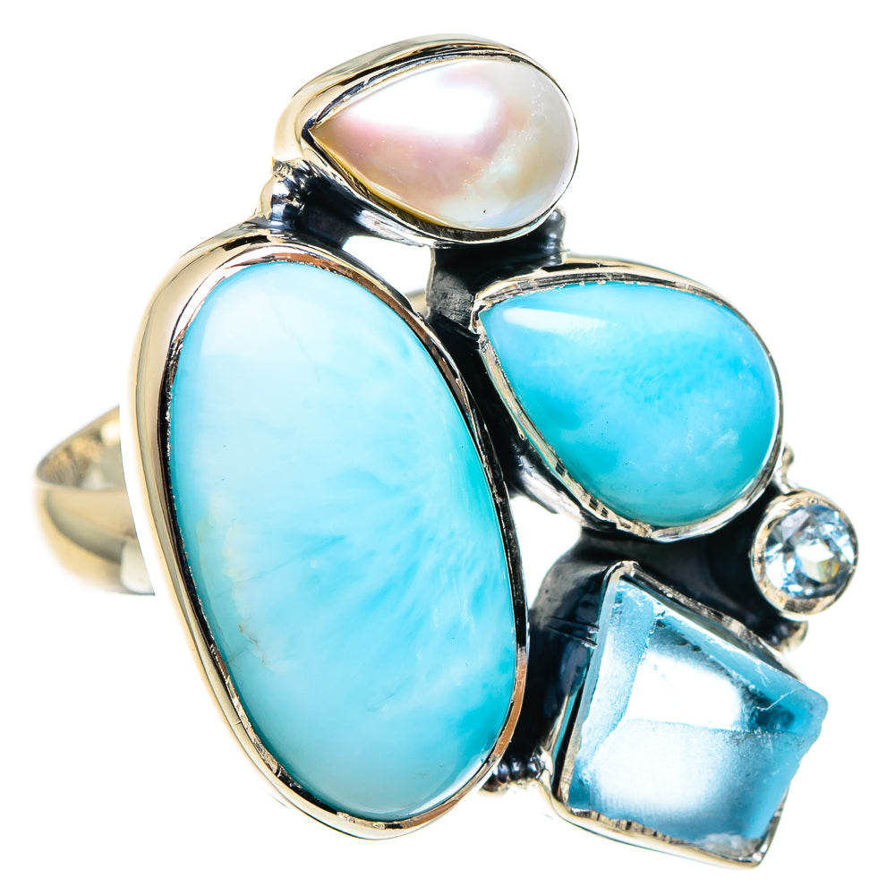 Larimar Rings handcrafted by Anasilvercos - RING95254