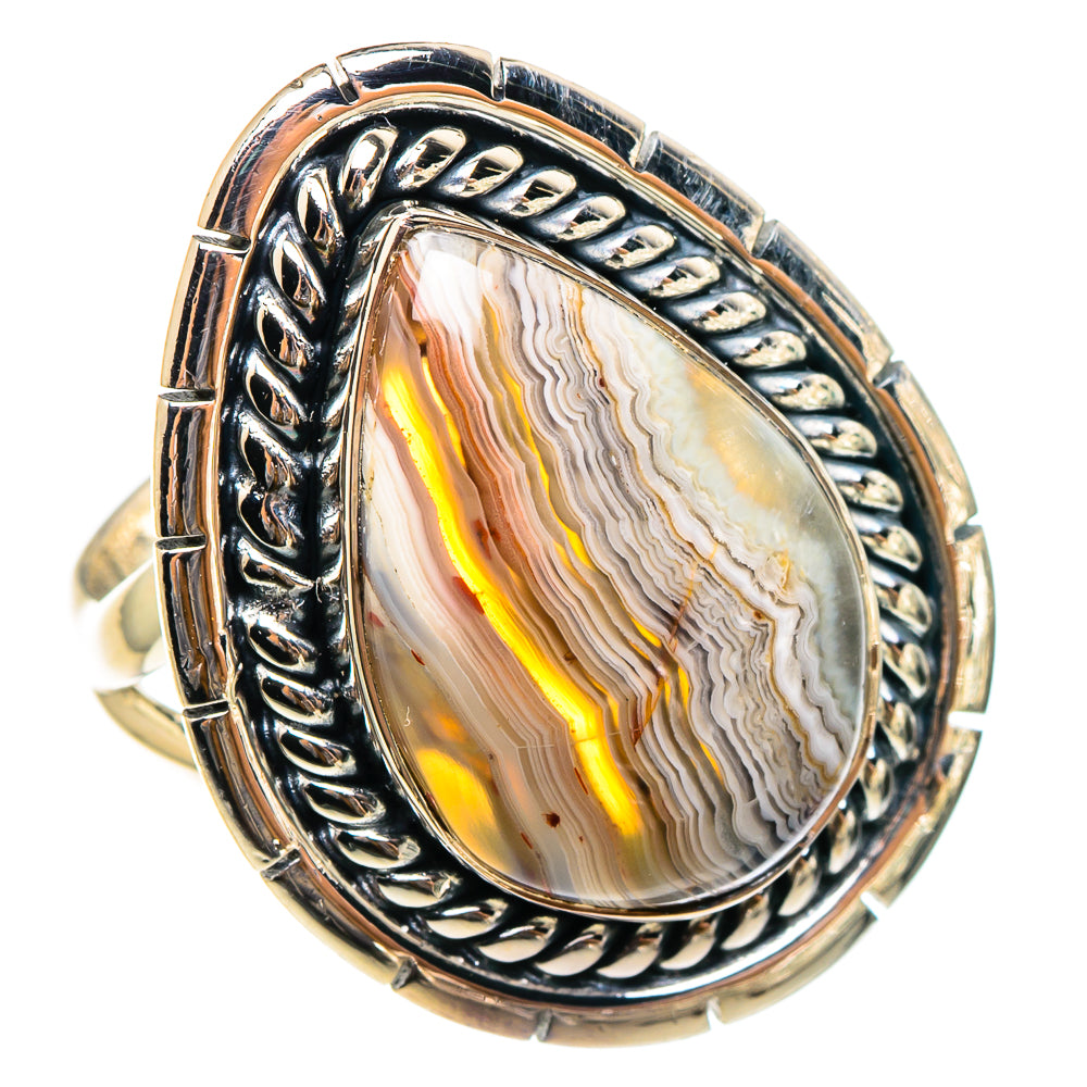 Laguna Lace Agate Rings handcrafted by Anasilvercos - RING95279 - Photo 2