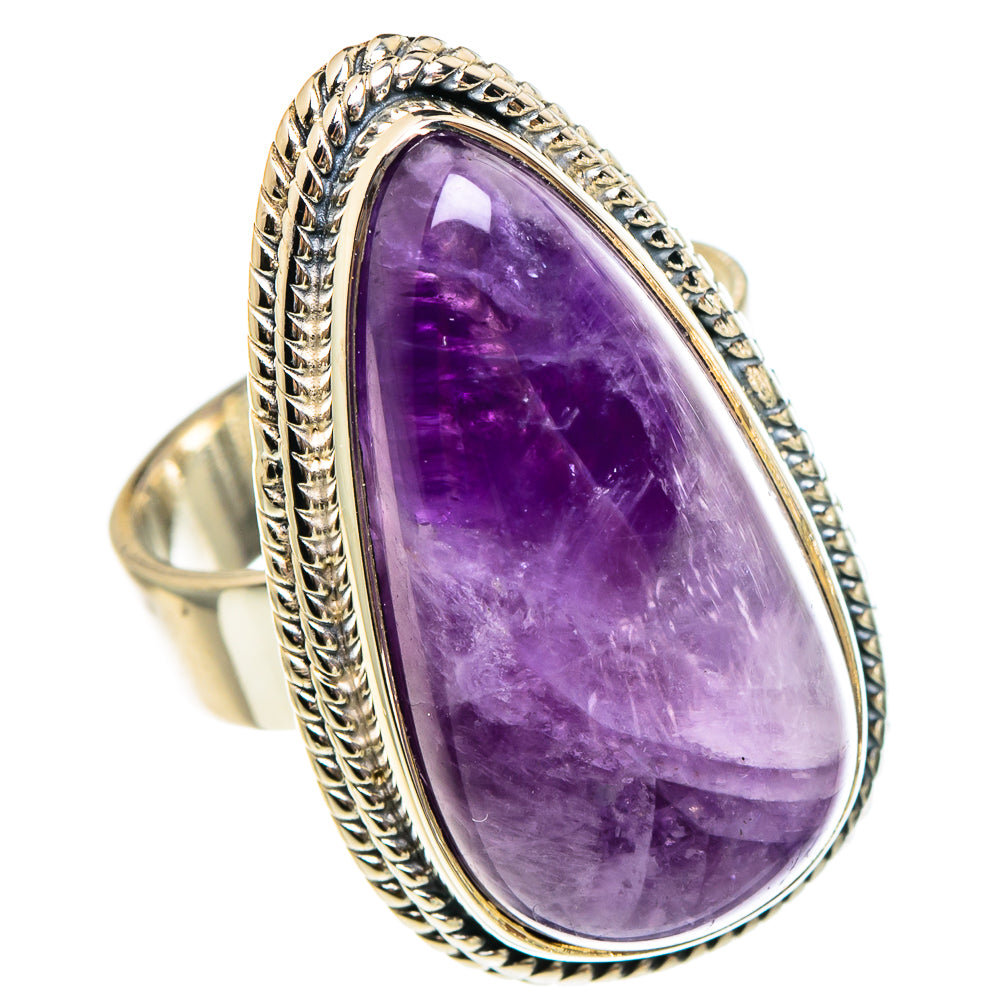 Chevron Amethyst Rings handcrafted by Anasilvercos - RING95326