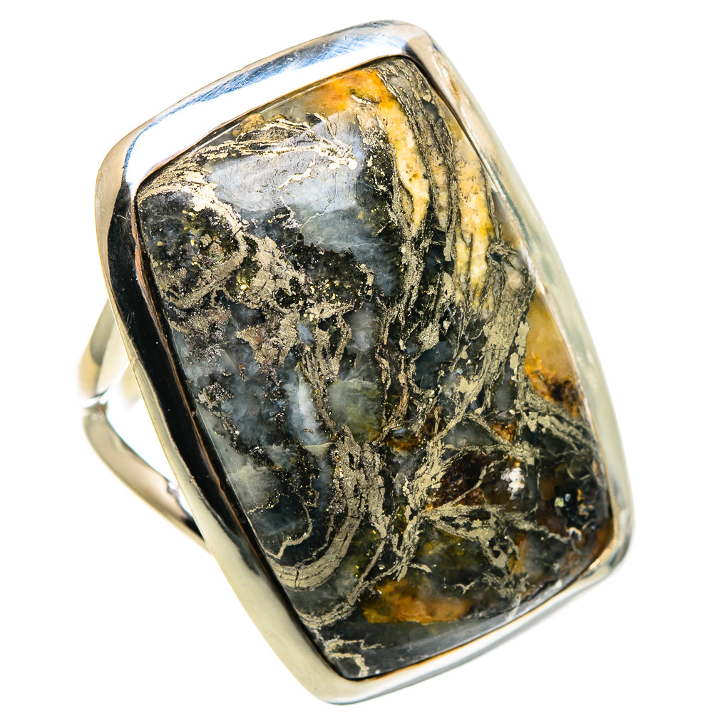 Pyrite Agate Rings handcrafted by Anasilvercos - RING95329
