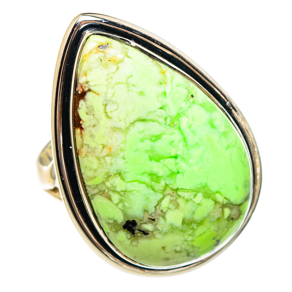 Lemon Chrysoprase Rings handcrafted by Anasilvercos - RING95352