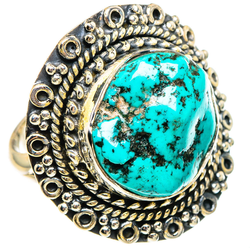 Tibetan Turquoise Rings handcrafted by Anasilvercos - RING95353