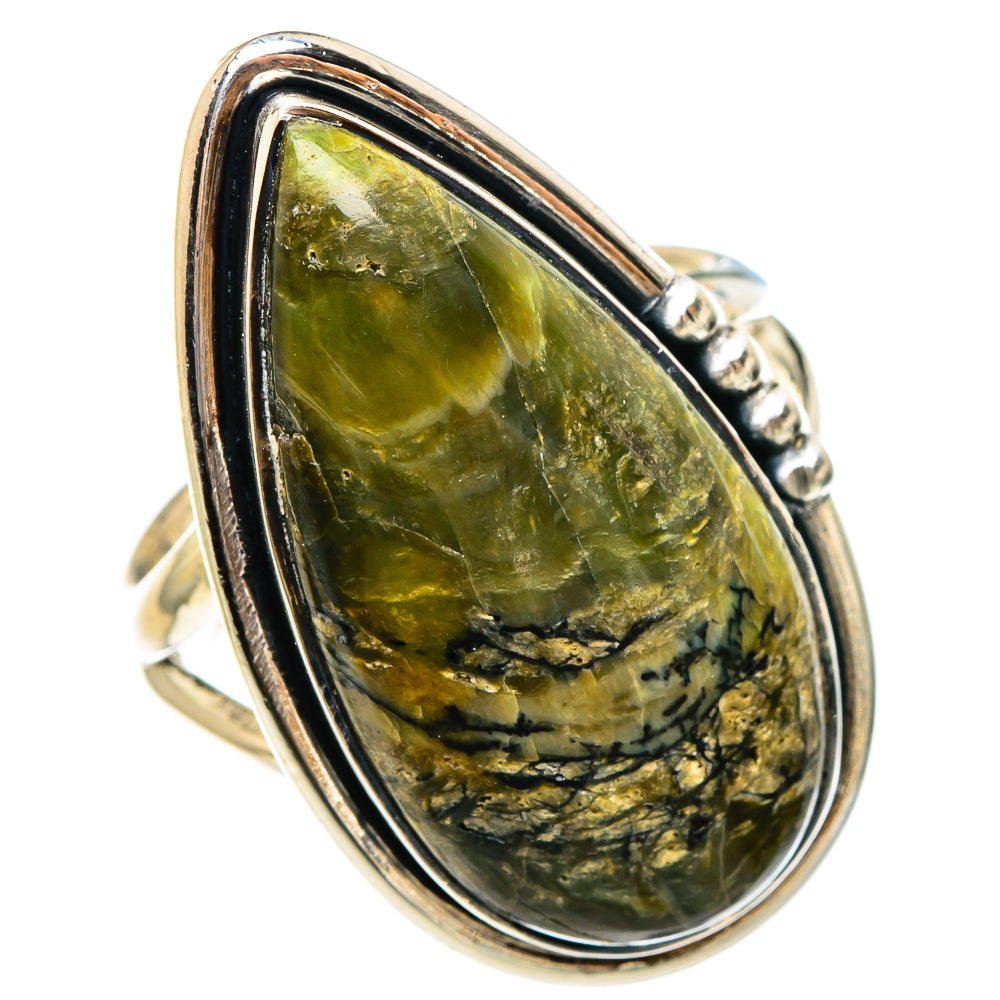 African Green Opal Rings handcrafted by Anasilvercos - RING95357 - Photo 2