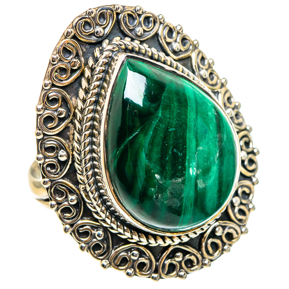 Malachite Rings handcrafted by Anasilvercos - RING95426